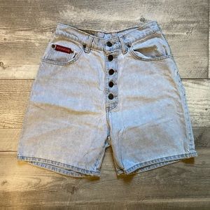 Vintage button up jean shorts